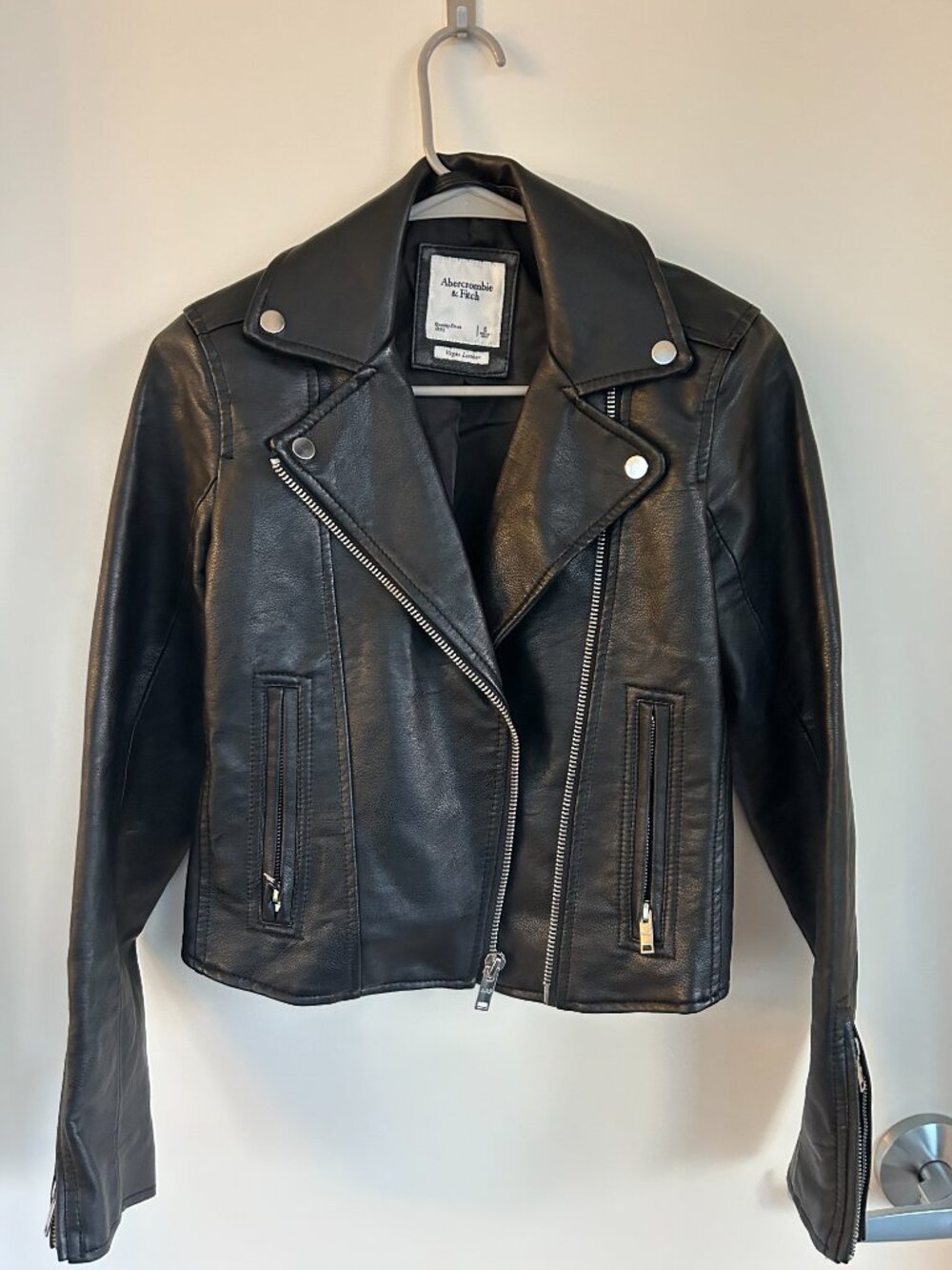 Abercrombie & Fitch Vegan Leather Moto Jacket - Size S